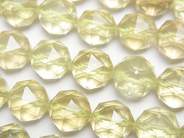 Faceted Round, Lemon Quartz, Star Gemstone Beads