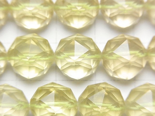 High Quality! Lemon Quartz AAA- Star Faceted Round 12mm half or 1strand beads (aprx.15inch / 37cm)