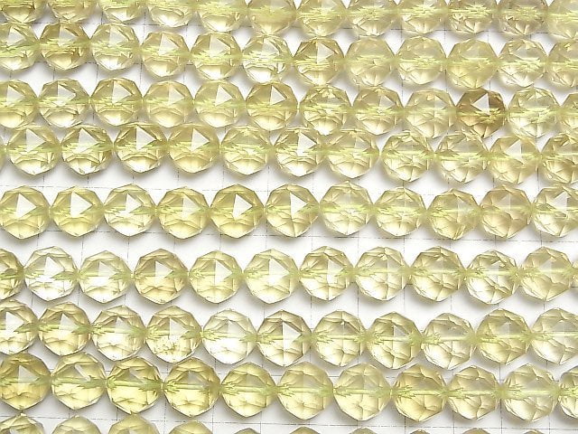 High Quality! Lemon Quartz AAA- Star Faceted Round 12mm half or 1strand beads (aprx.15inch / 37cm)