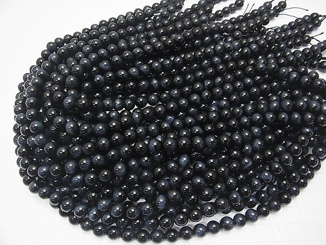 [Video] Natural color Blue Tiger's Eye AAA Round 8mm half or 1strand beads (aprx.15inch/37cm)