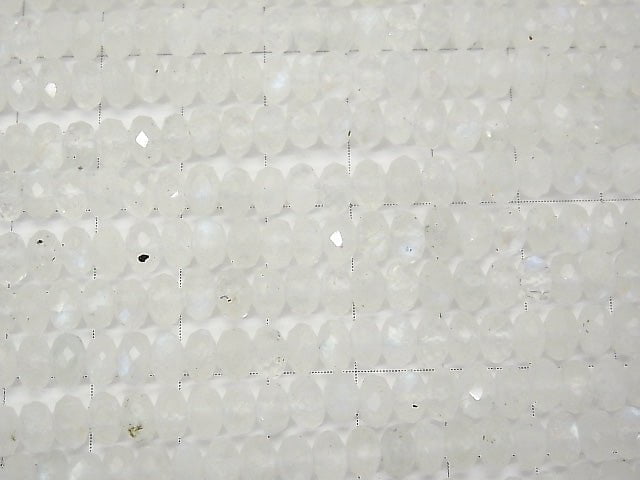 High Quality! Rainbow Moonstone AA++ Faceted Button Rondelle 6x6x3mm half or 1strand beads (aprx.15inch / 38cm)