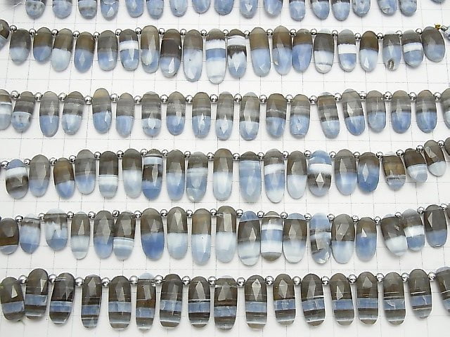 1strand $39.99 Stripe Blue Opal AA ++ Faceted Oval 1strand beads (aprx.7inch / 18cm)