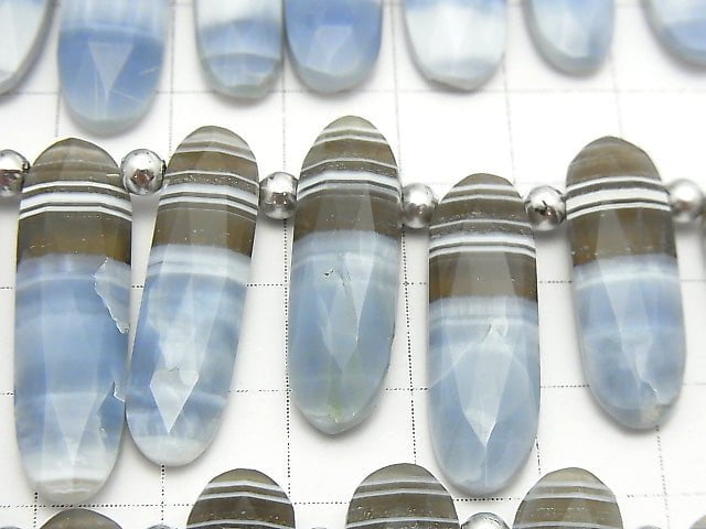 1strand $39.99 Stripe Blue Opal AA ++ Faceted Oval 1strand beads (aprx.7inch / 18cm)