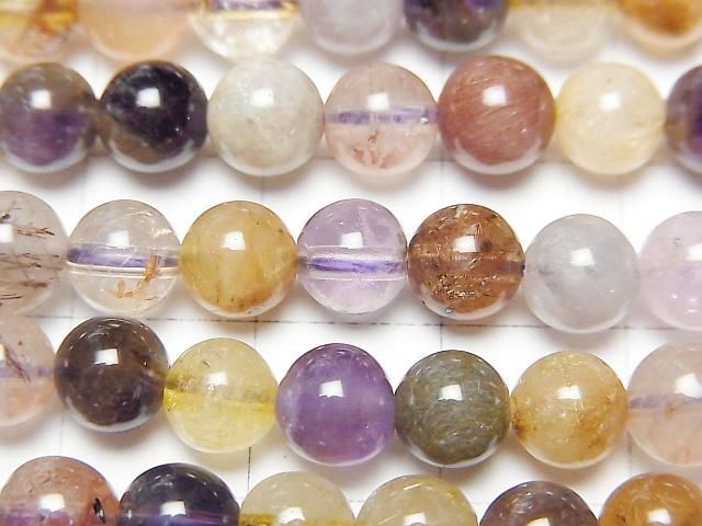 [Video] Multicolor Quartz Round 6mm 1strand beads (aprx.15inch/36cm)