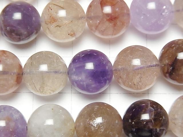 [Video] Multicolor Quartz Round 12mm half or 1strand beads (aprx.15inch/36cm)
