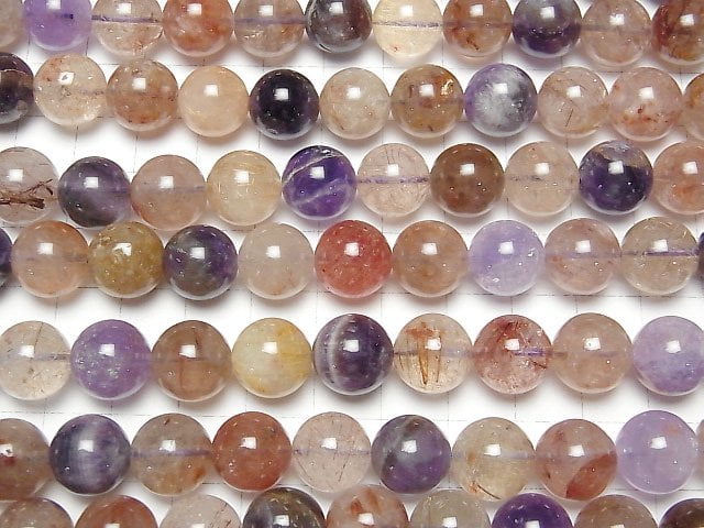 [Video] Multi Color Quartz Round 12mm half or 1strand beads (aprx.15inch / 36cm)