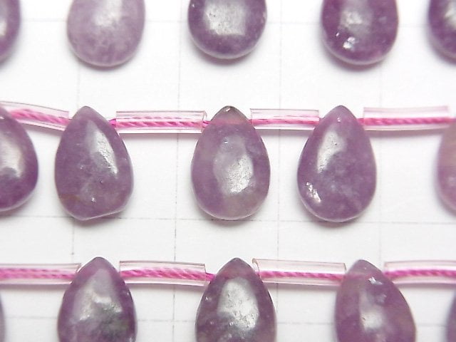 [Video] Lepidolite AA++ Pear shape (Smooth) 12x8x5mm half or 1strand beads (aprx.15inch / 37cm)