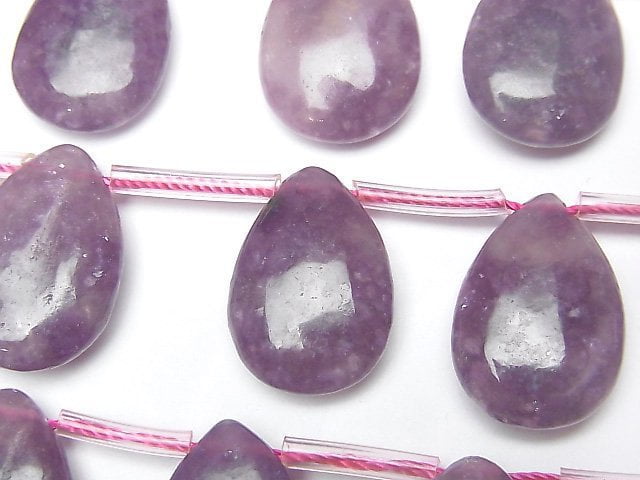 Lepidolite, Pear Shape Gemstone Beads