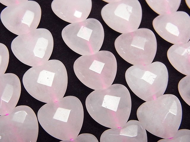 [Video]Rose Quartz AA++ Vertical Hole Heart cut 12x12mm half or 1strand beads (aprx.14inch/34cm)