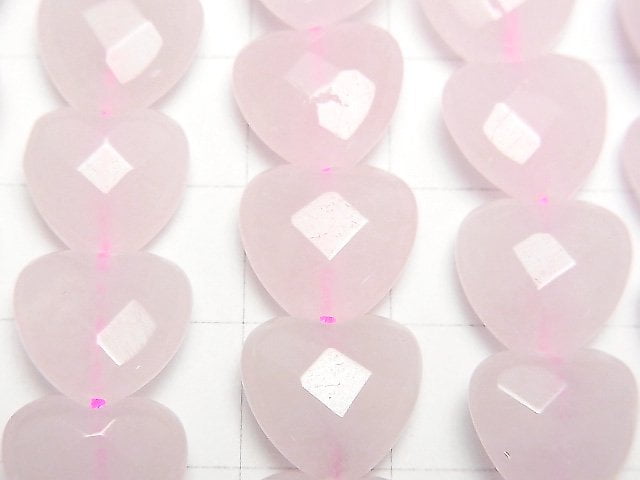 [Video]Rose Quartz AA++ Vertical Hole Heart cut 12x12mm half or 1strand beads (aprx.14inch/34cm)