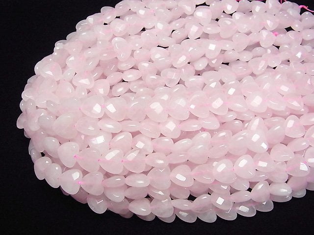 [Video]Rose Quartz AA++ Vertical Hole Heart cut 12x12mm half or 1strand beads (aprx.14inch/34cm)