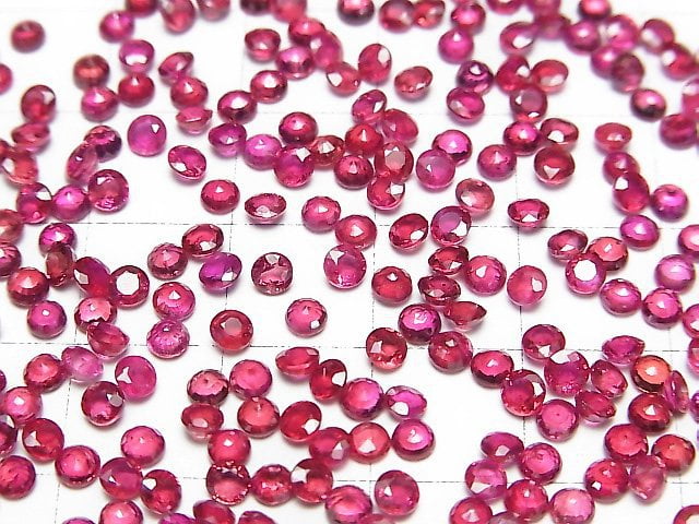 [Video]High Quality Ruby AAA+ Loose stone Round Faceted 3x3mm 1pc