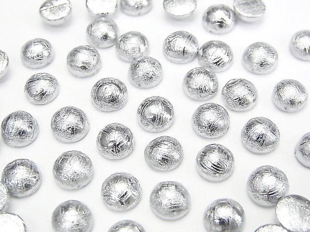 Meteorite (Muonionalusta) Round Cabochon 6x6mm Silver 1pc