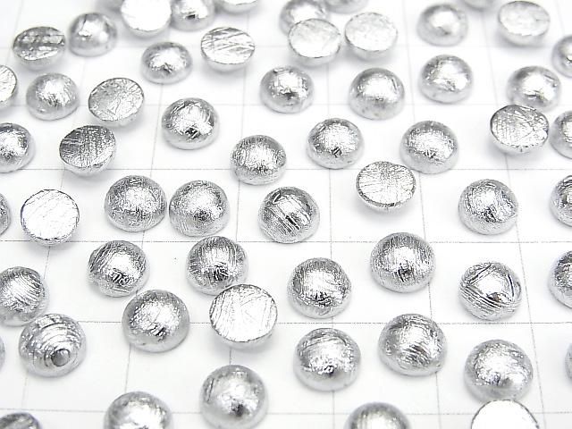 Meteorite (Muonionalusta) Round Cabochon 6x6mm Silver 1pc