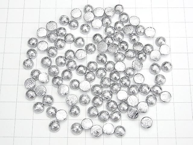 Meteorite (Muonionalusta) Round Cabochon 6x6mm Silver 1pc
