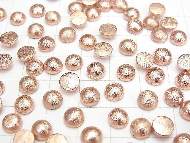 Meteorite (Muonionalusta) Round Cabochon 6x6mm Pink Gold 1pc
