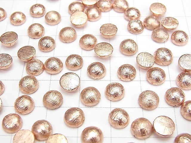 Meteorite (Muonionalusta ) Round Cabochon 6x6mm Pink Gold 1pc