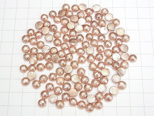 Meteorite (Muonionalusta ) Round Cabochon 6x6mm Pink Gold 1pc