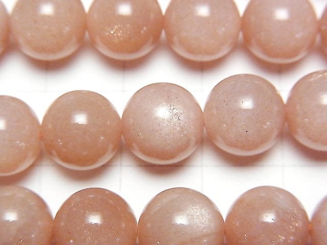 Pink-Orange Moonstone AAA- Round 10mm half or 1strand beads (aprx.15inch / 38cm)