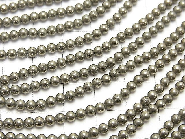 Golden Pyrite AAA Round 3mm 1strand beads (aprx.15inch / 38cm)