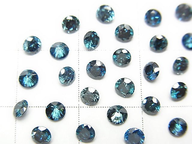 Blue Diamond Brilliant Cut 3x3mm 1pc