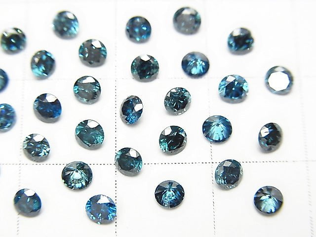 Blue Diamond Brilliant Cut 3x3mm 1pc