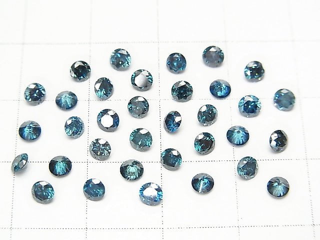 Blue Diamond Brilliant Cut 3x3mm 1pc