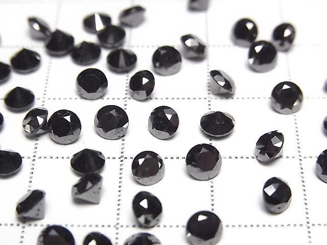 黑鑽石 AAA 級 圓形刻面 4x4mm 1顆 裸石