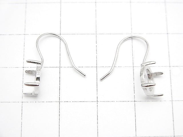 [Video] Silver925 Earwire Frame Round 8x8mm Rhodium Plated 1pair $6.79!