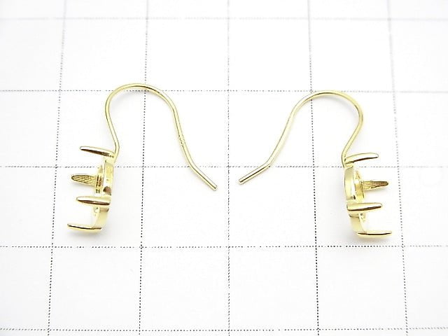 [Video] Silver925 Earwire Frame (Prong Setting) Round 8x8mm 18KGP 1pair $6.79!