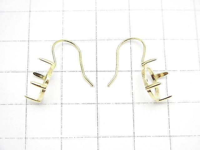 [Video]Silver925 Earwire Frame (Prong Setting)Round 10x10mm 18KGP 1pair