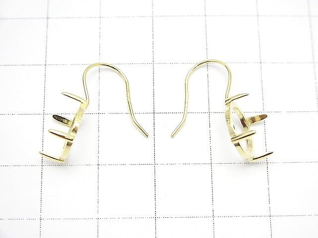 [Video] Silver925 Earwire Frame (Prong Setting) Round 10x10mm 18KGP 1pair $6.79!