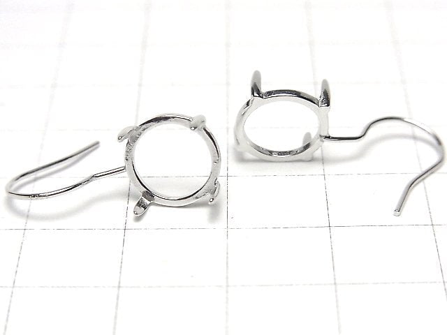 [Video] Silver925 Earwire Frame Round 10x10mm Rhodium Plated 1pair $6.79!