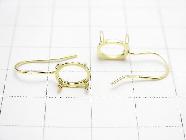 [Video] Silver925 Earwire Frame (Prong Setting) Oval 8x6mm 18KGP 1pair $6.79!