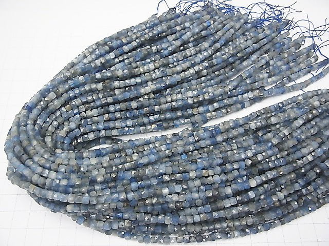 [Video] High Quality!  Kyanite AA Cube Shape 4x4x4mm half or 1strand beads (aprx.15inch/38cm)