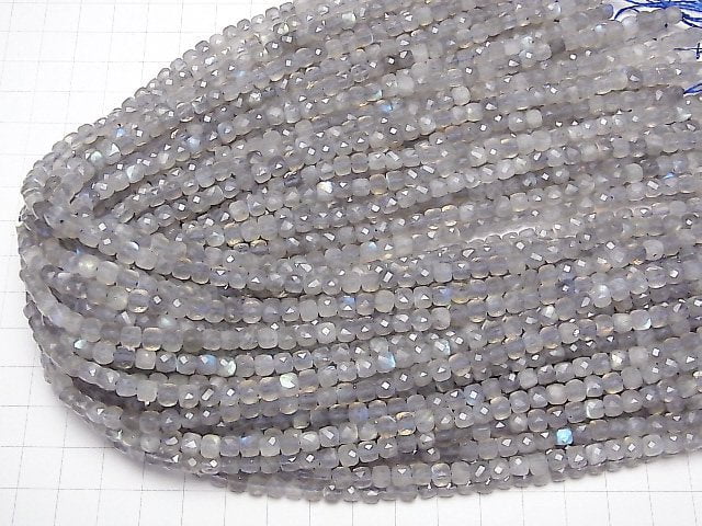 [Video] High Quality! Labradorite AA++ Cube Shape 4x4x4mm half or 1strand beads (aprx.15inch/37cm)