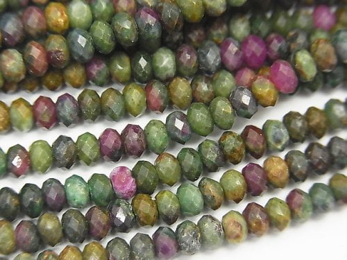 Roundel, Ruby in Zoisite Gemstone Beads