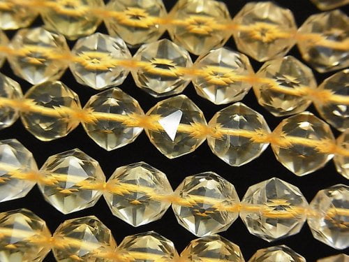 Citrine, Faceted Round, Star Gemstone Beads