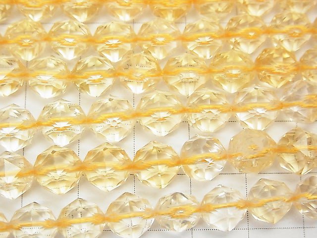 [Video] High Quality! Light Color Citrine AAA- Star Faceted Round 8mm half or 1strand beads (aprx.15inch / 37cm)