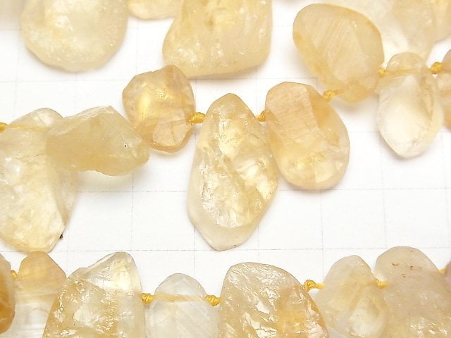 [Video]Citrine AAA- Rough Rock Flat Nugget Top Side Drilled Hole half or 1strand beads (aprx.15inch/36cm)