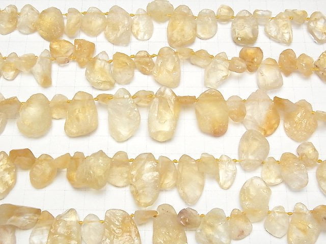 [Video]Citrine AAA- Rough Rock Flat Nugget Top Side Drilled Hole half or 1strand beads (aprx.15inch/36cm)