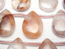 [Video] Red Hematite Quartz Pear shape (Smooth) 35x25mm half or 1strand (10pcs)