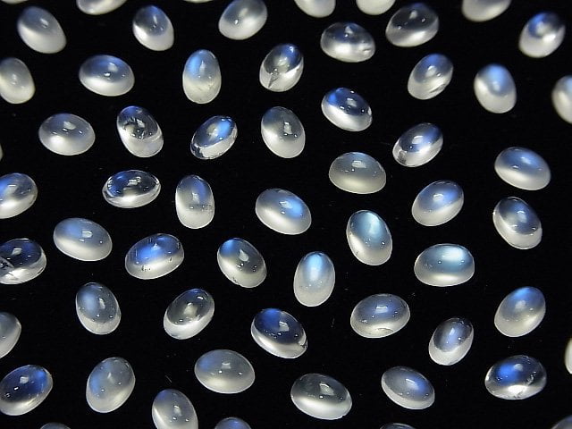 [Video] High Quality Royal Blue Moonstone AAA Oval Cabochon 6x4mm 5pcs