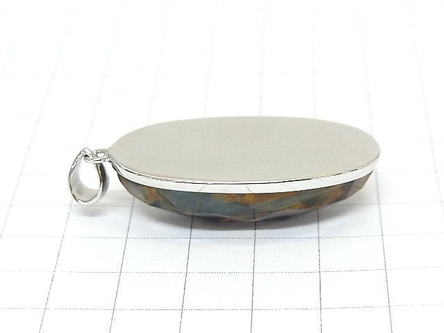 [Video] [One of a kind] High Quality Pietersite AAA Faceted Pendant Silver925 NO.43