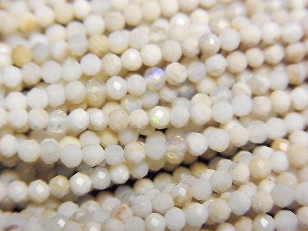 [Video]High Quality! Australian Precious Opal AA+ Faceted Round 2mm half or 1strand beads (aprx.15inch/38cm)