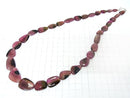 [Video] [One of a kind] Watermelon Tourmaline AA++ Flat Nugget Size Gradation Necklace NO.9
