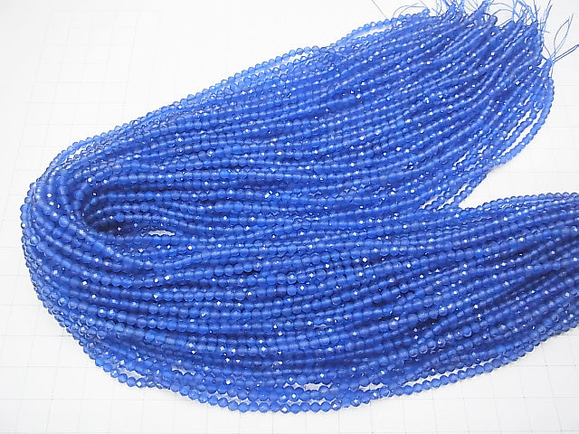 High Quality! Blue Agate AAA Faceted Round 3mm 1strand beads (aprx.15inch/37cm)