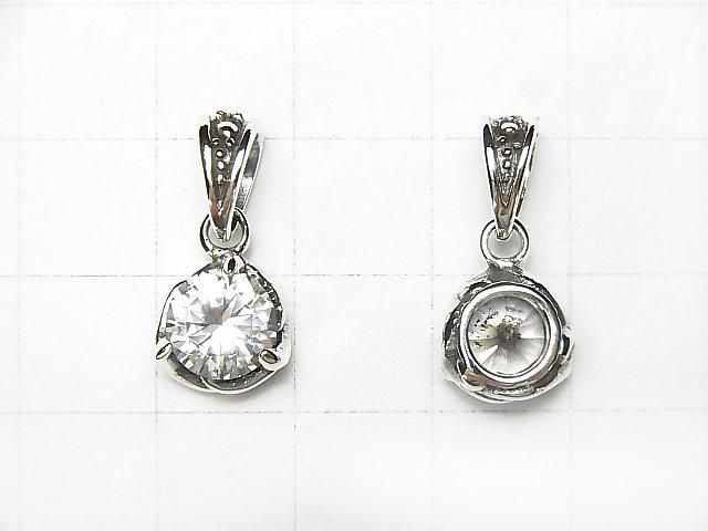 Silver925  Cubic Zirconia  Pendant 10x10x6mm 1pc