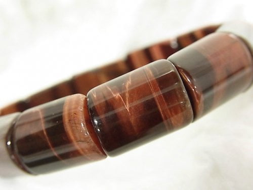 1strand $8.79! Red Tiger Eye AA ++ 2 Hole Rectangle 17x13x6mm 1strand (Bracelet)