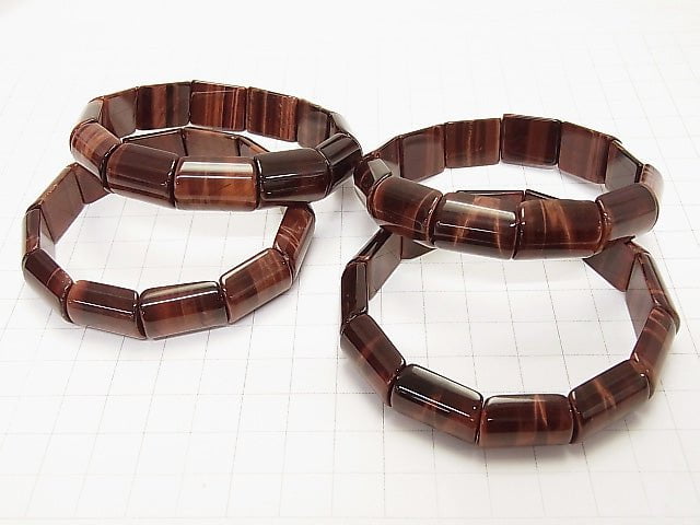 1strand $8.79! Red Tiger Eye AA ++ 2 Hole Rectangle 17x13x6mm 1strand (Bracelet)